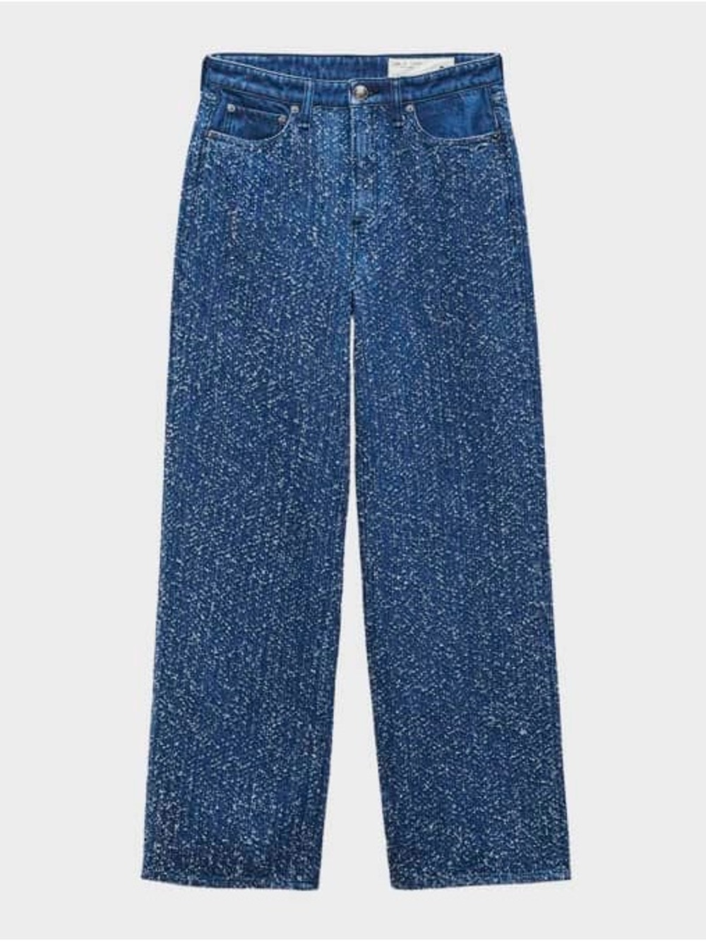 rag & bone Blue Speckled Wide Leg Jeans